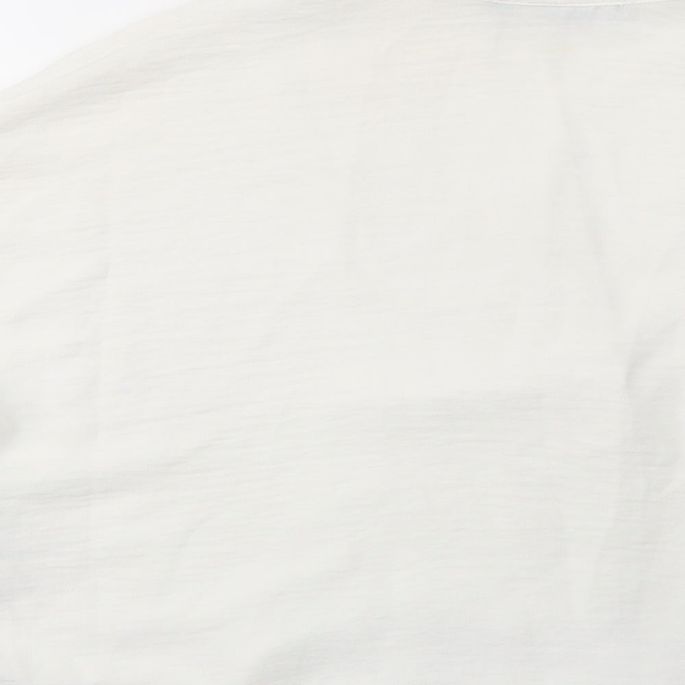 Primark Womens White Polyester Basic Button-Up Size 8 Collared