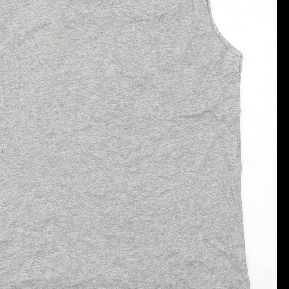 New Look Womens Grey Cotton Basic Tank Size 6 Crew Neck - Brooklyn Williamsburg