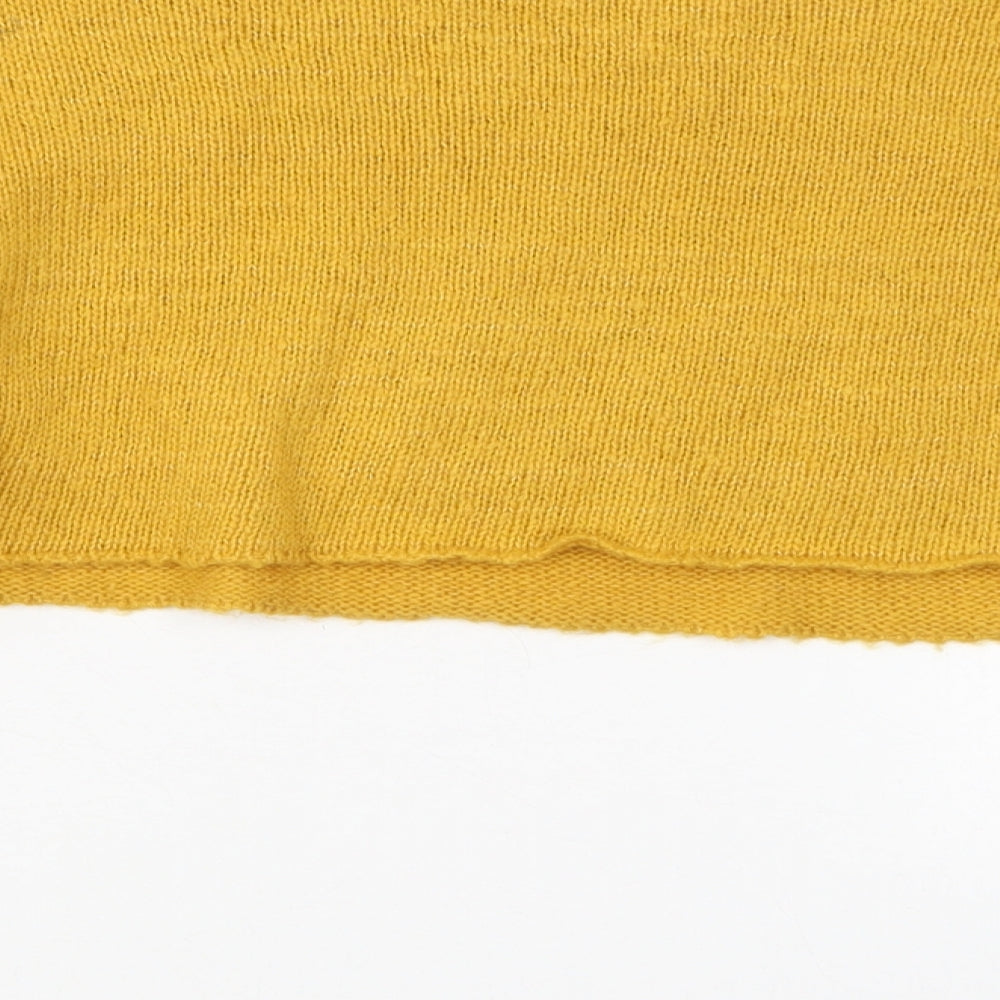Missguided Womens Yellow Boat Neck Acrylic Pullover Jumper Size 6