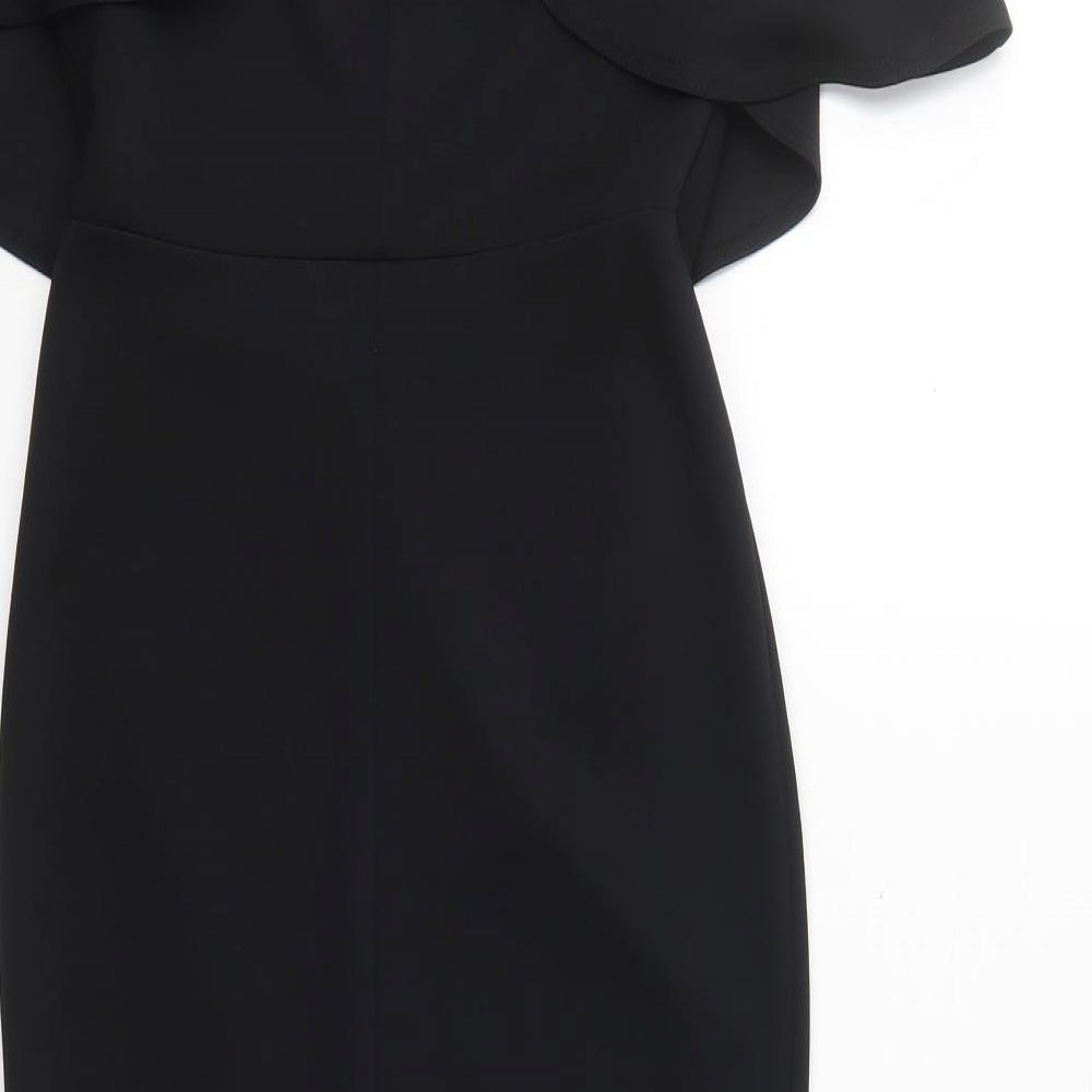 ASOS Womens Black Polyester Fit & Flare Size 8 Halter Pullover