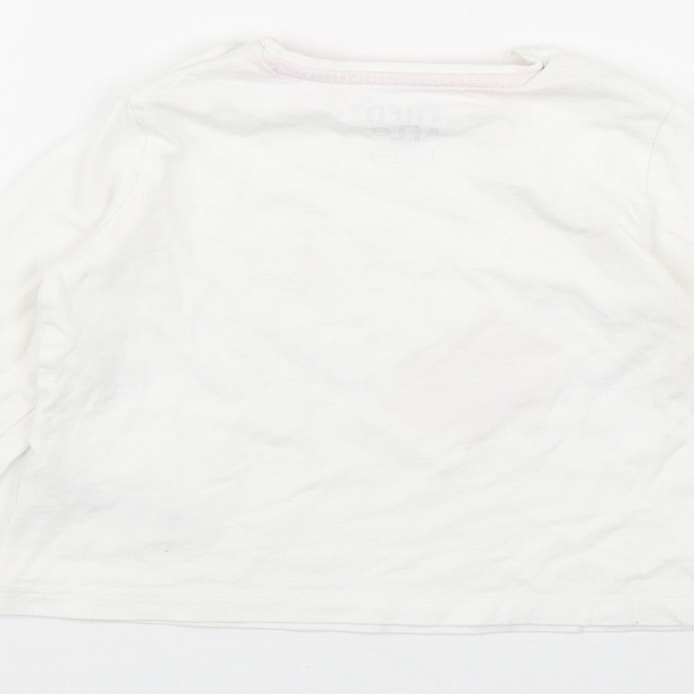 F&F Girls White Cotton Basic T-Shirt Size 12-18 Months Round Neck Snap - 'One of a kind'