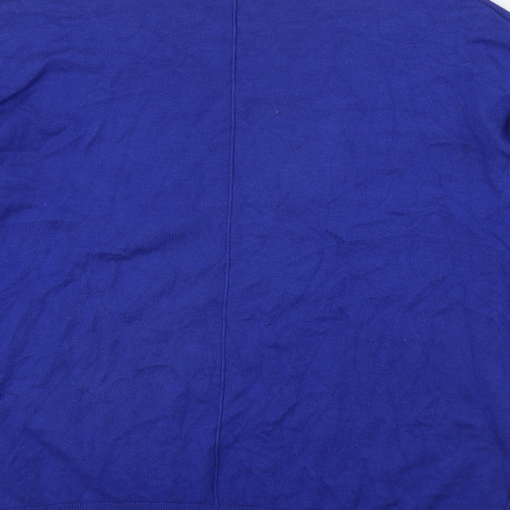 South Womens Blue V-Neck Viscose Pullover Jumper Size 12