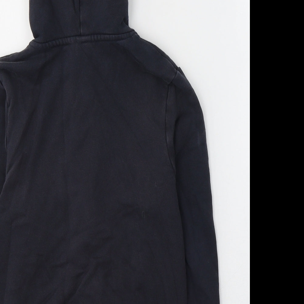 TU Girls Blue Cotton Full Zip Hoodie Size 7 Years Zip