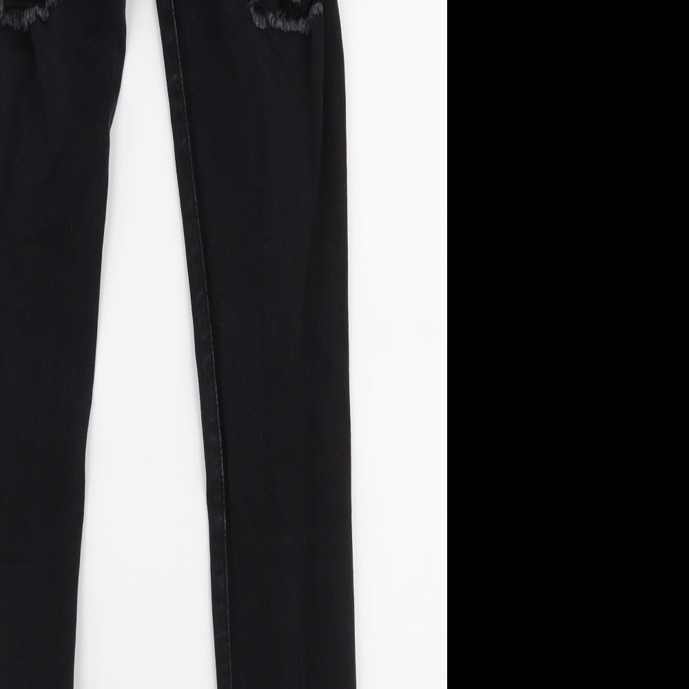 SheIn Womens Black Cotton Skinny Jeans Size S L28 in Slim Zip