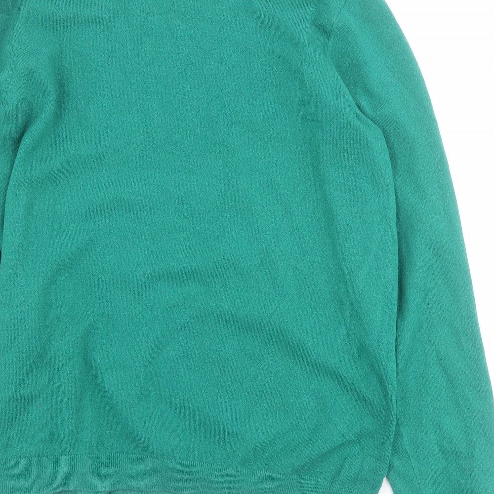 Savida Womens Green Round Neck Viscose Pullover Jumper Size M