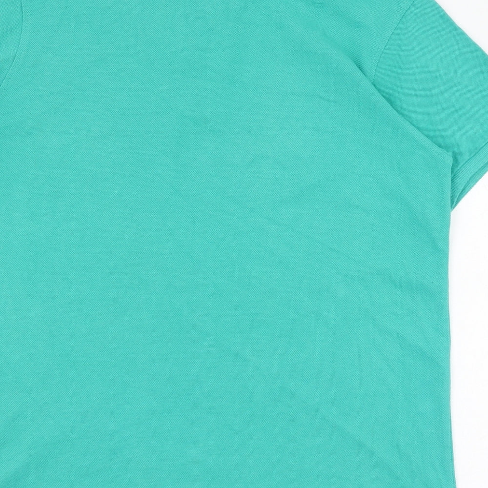 Industrialize Mens Green Cotton Polo Size M Collared Button