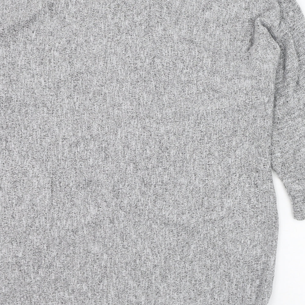 Izabel London Womens Grey Round Neck Polyester Pullover Jumper Size 8
