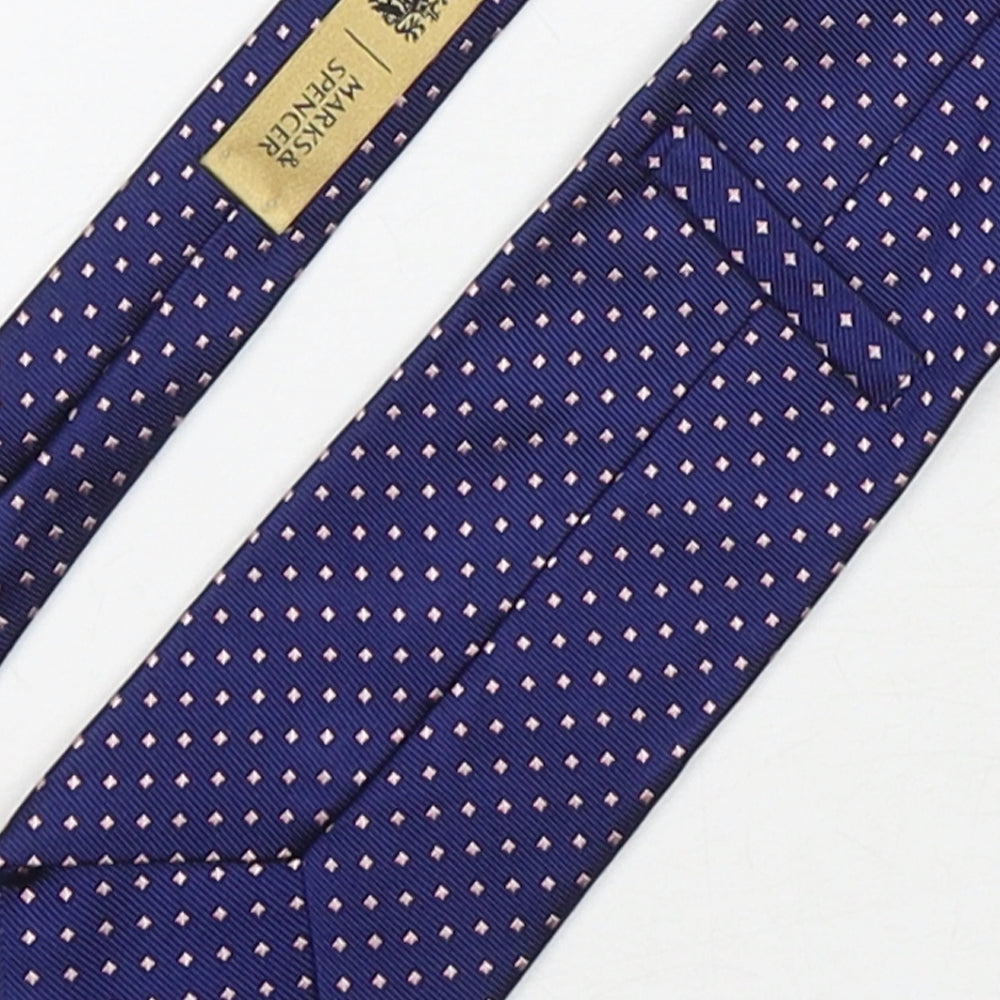 Marks & Spencer Mens Multicoloured Geometric Silk Pointed Tie One Size