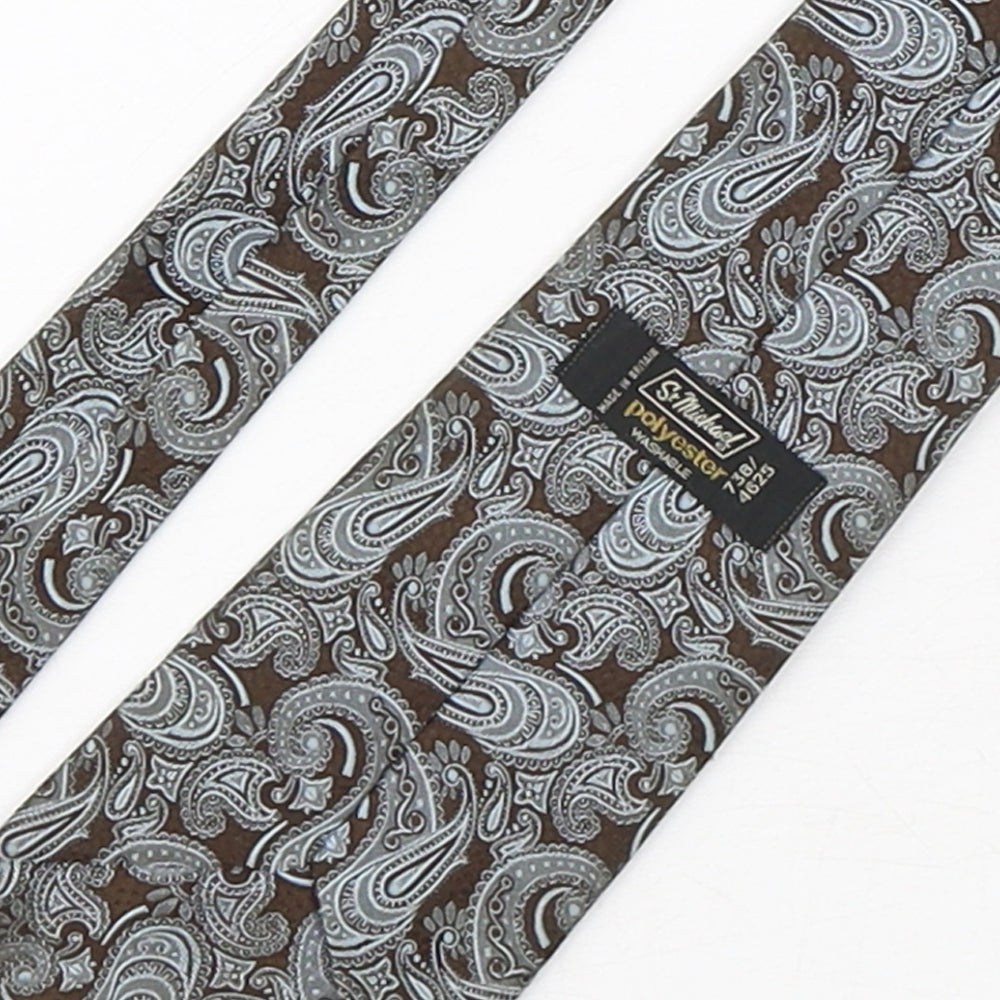 St Michael Mens Multicoloured Paisley Polyester Pointed Tie One Size