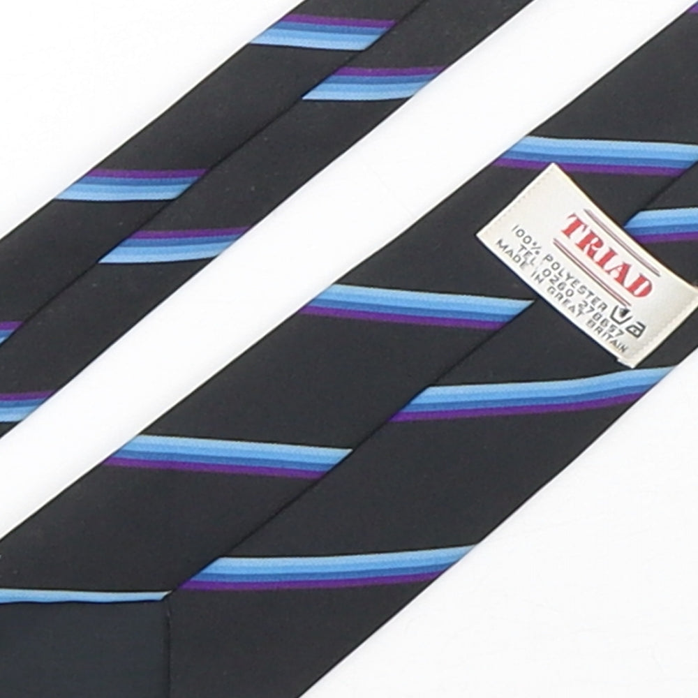 Triad Mens Multicoloured Striped Polyester Pointed Tie One Size