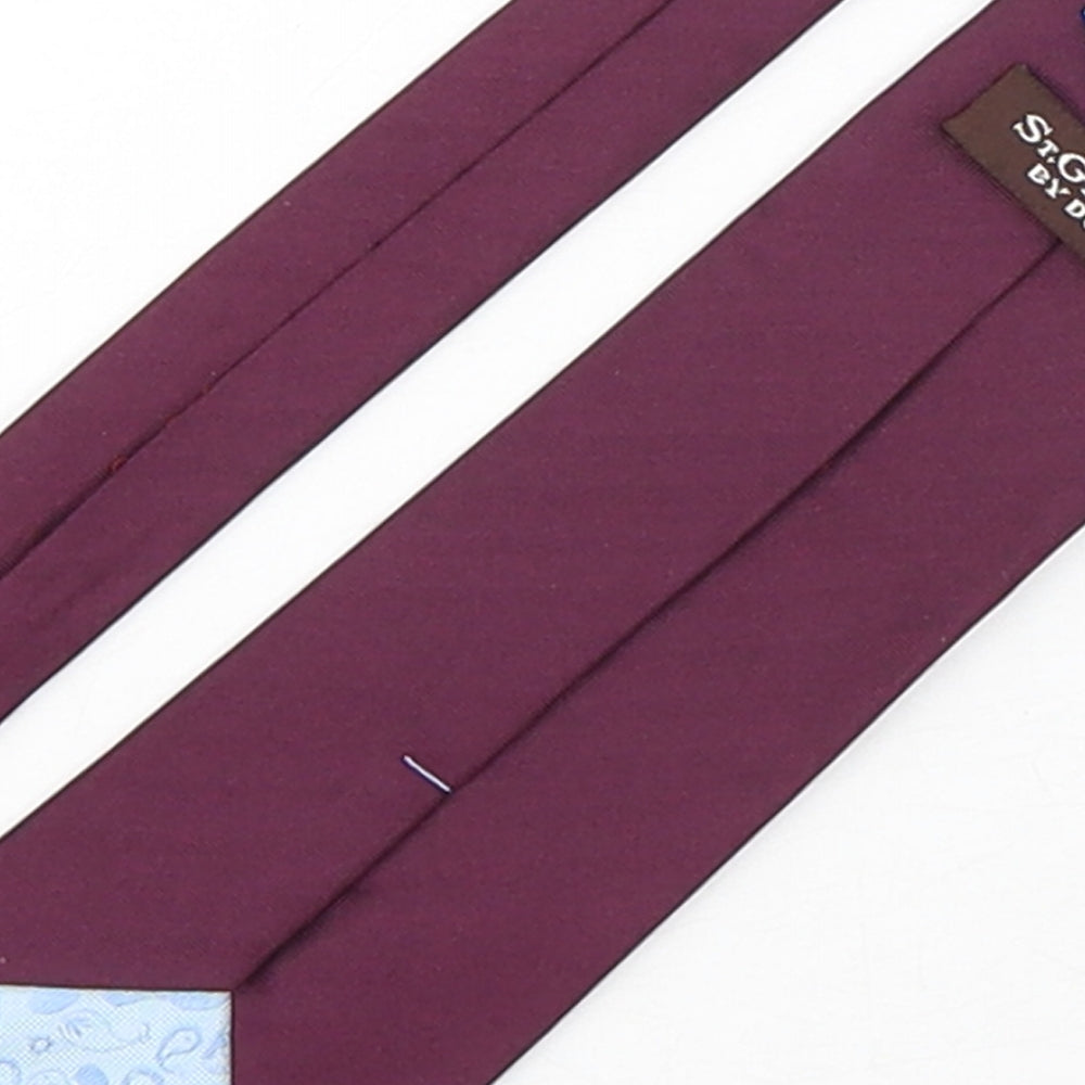 Duffer Mens Purple Silk Pointed Tie One Size