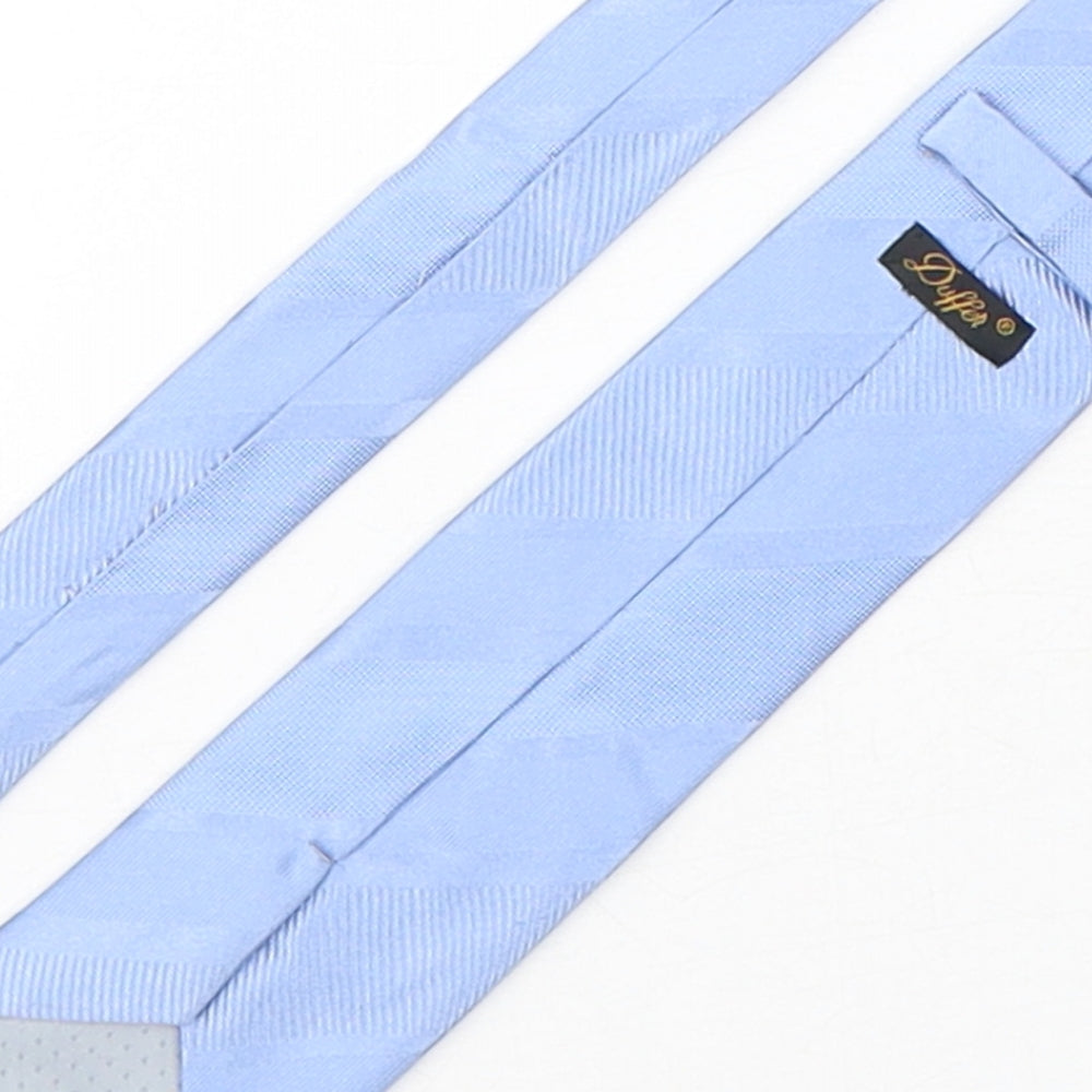 Duffer Mens Blue Silk Pointed Tie One Size
