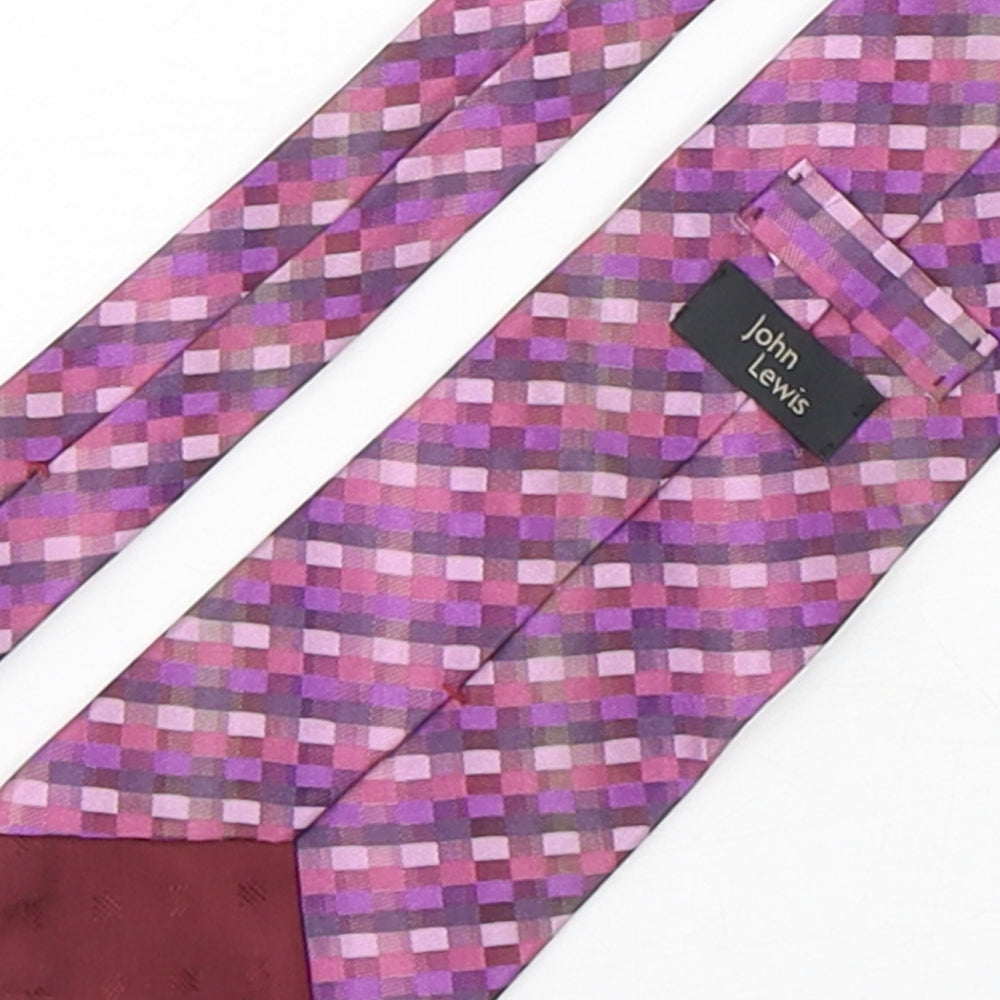 John Lewis Mens Multicoloured Plaids & Checks Silk Pointed Tie One Size