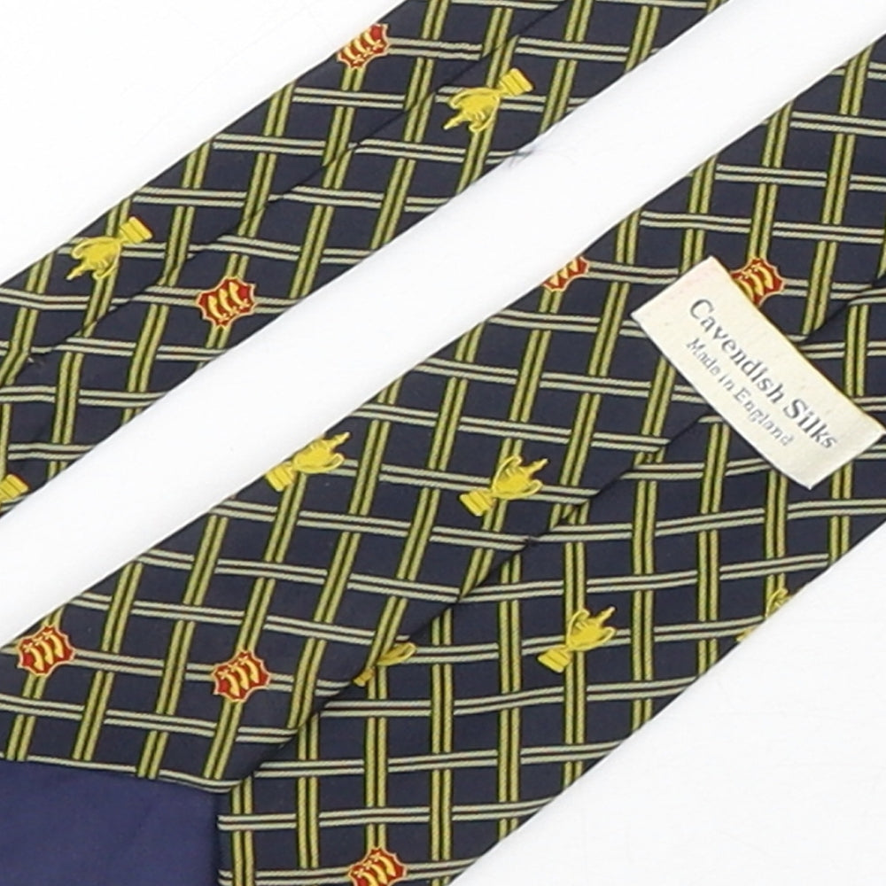 Cavendish Silks Mens Multicoloured Plaids & Checks Polyester Pointed Tie One Size