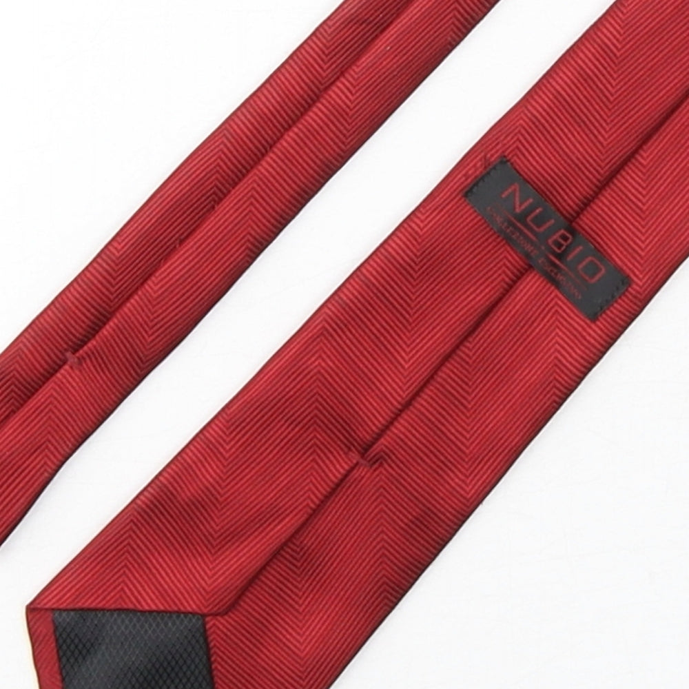 Nubio Mens Red Polyester Pointed Tie One Size