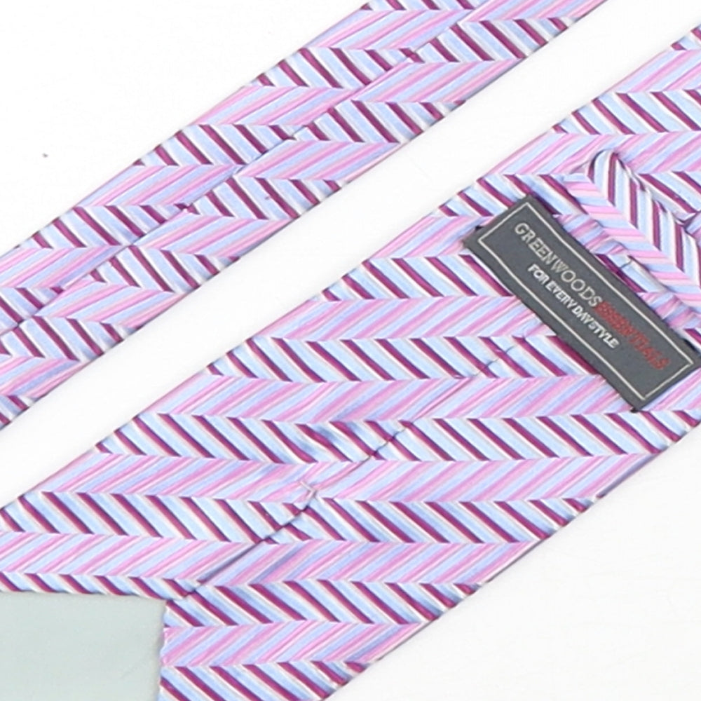 Greenwoods Mens Multicoloured Geometric Polyester Pointed Tie One Size