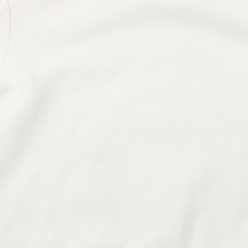 Savida Womens White Cotton Pullover Sweatshirt Size S Pullover