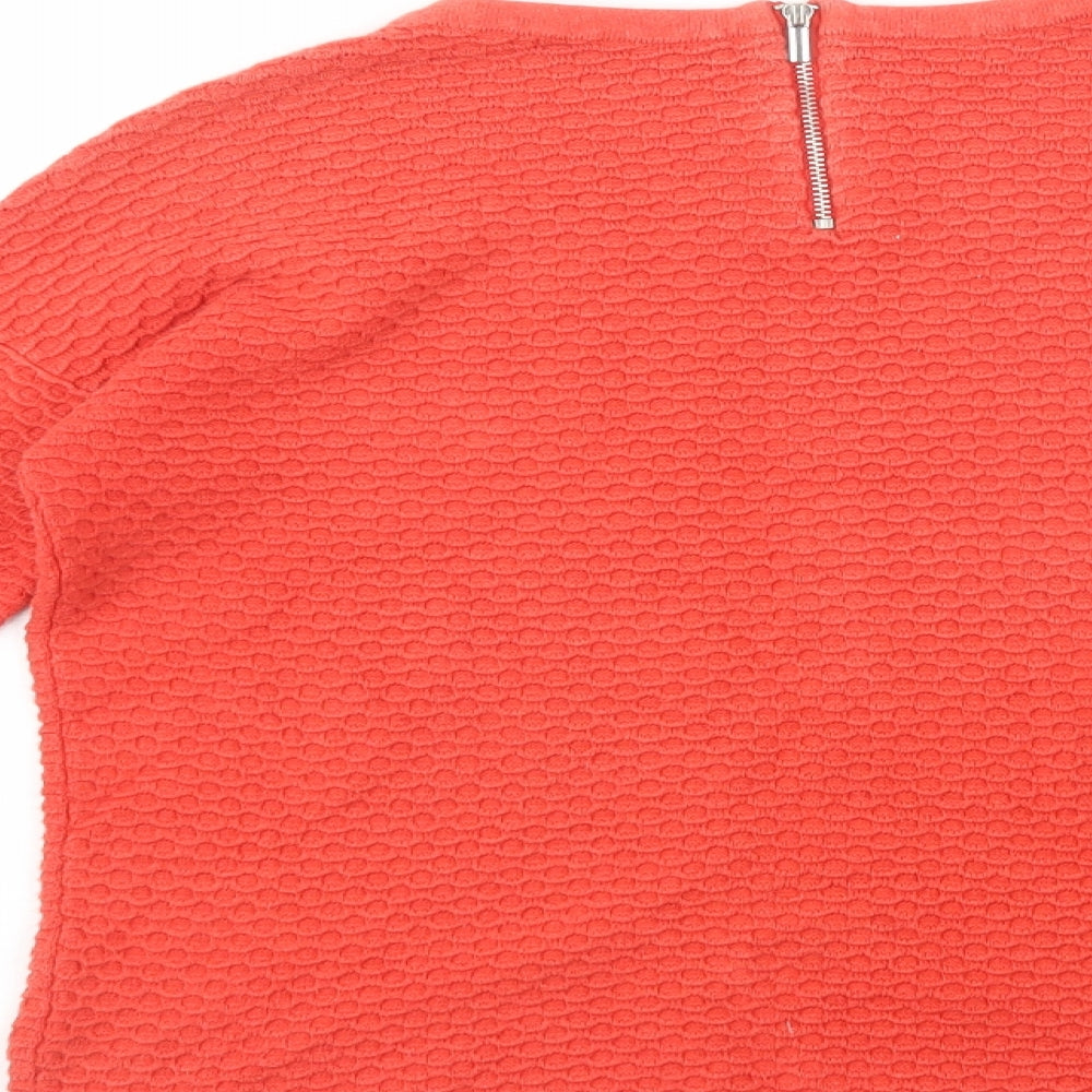 ESMARA Womens Red Scoop Neck Cotton Pullover Jumper Size 10