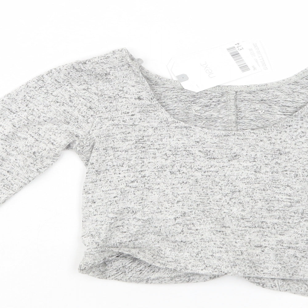 NEXT Girls Grey Boat Neck Viscose Pullover Jumper Size 3 Years Pullover