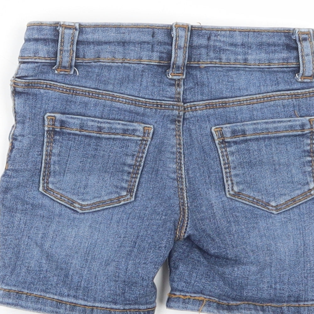 Primark Baby Blue Cotton Cropped Jeans Size 0-3 Months Snap