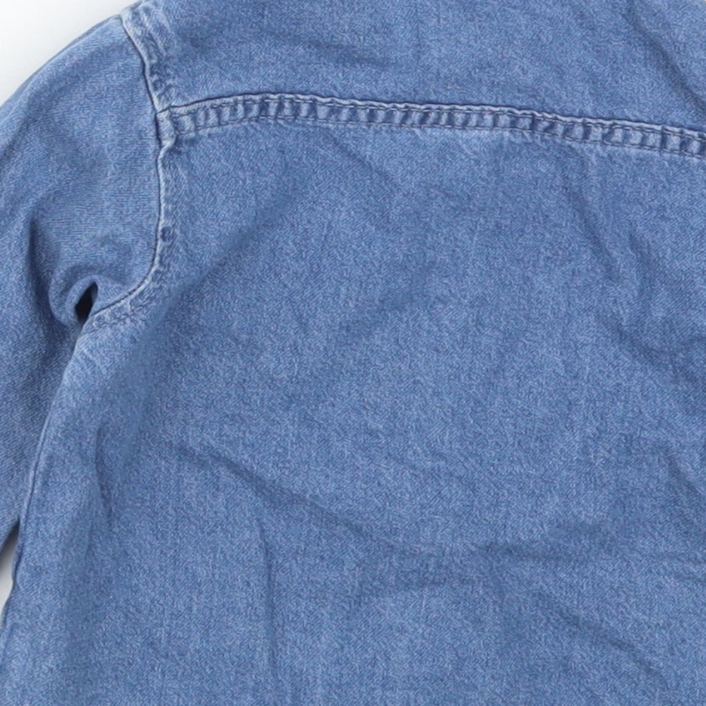 Primark Boys Blue Cotton Basic Button-Up Size 12-18 Months Collared Button - Happy