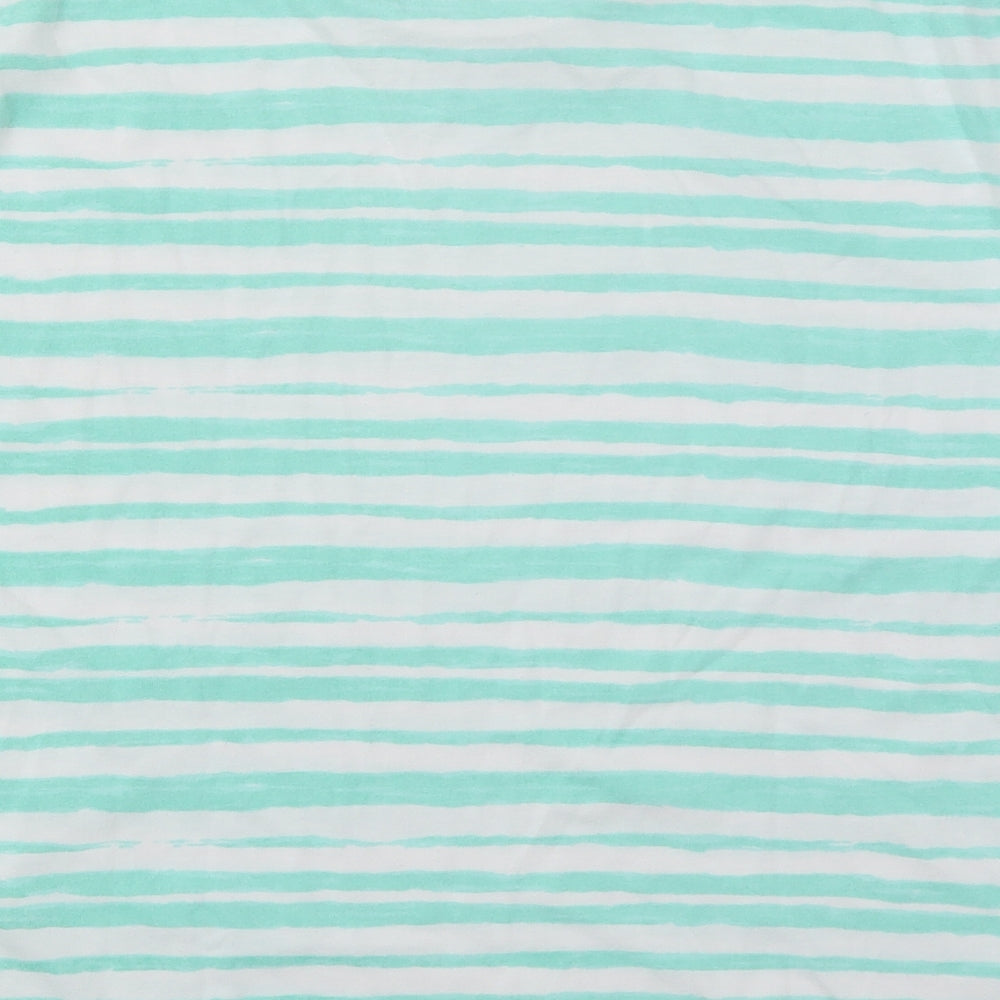 Gerard Womens Green Striped Cotton Basic T-Shirt Size XL Crew Neck