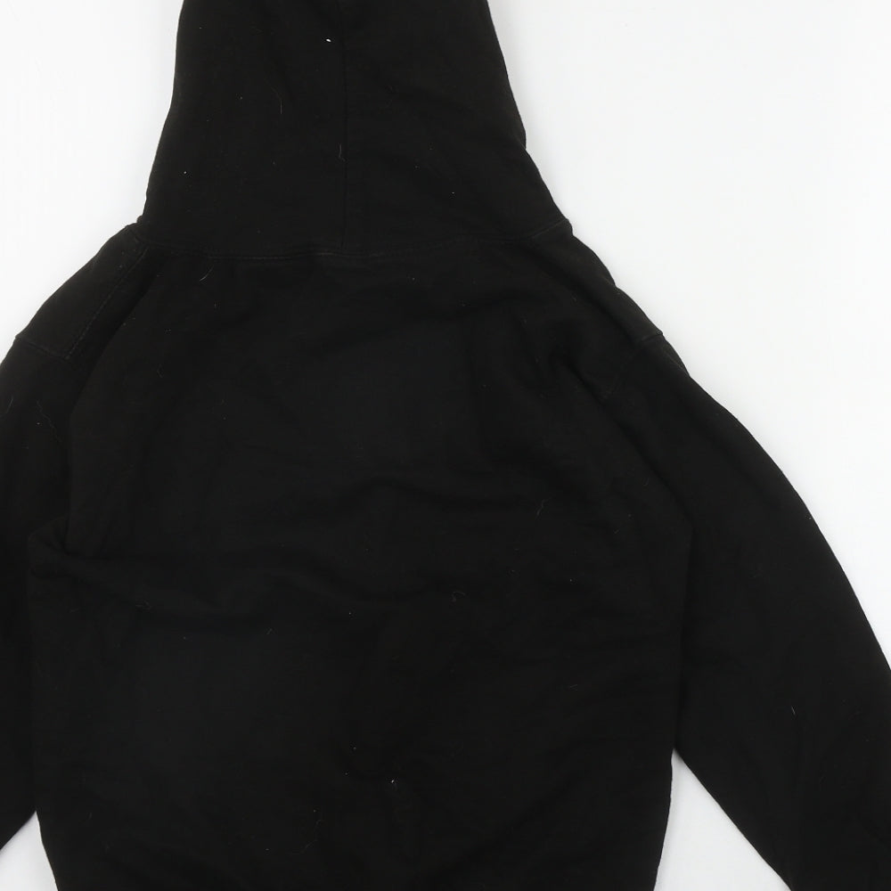 JustHoods Girls Black Cotton Pullover Hoodie Size 9-10 Years Pullover - 'Legends'
