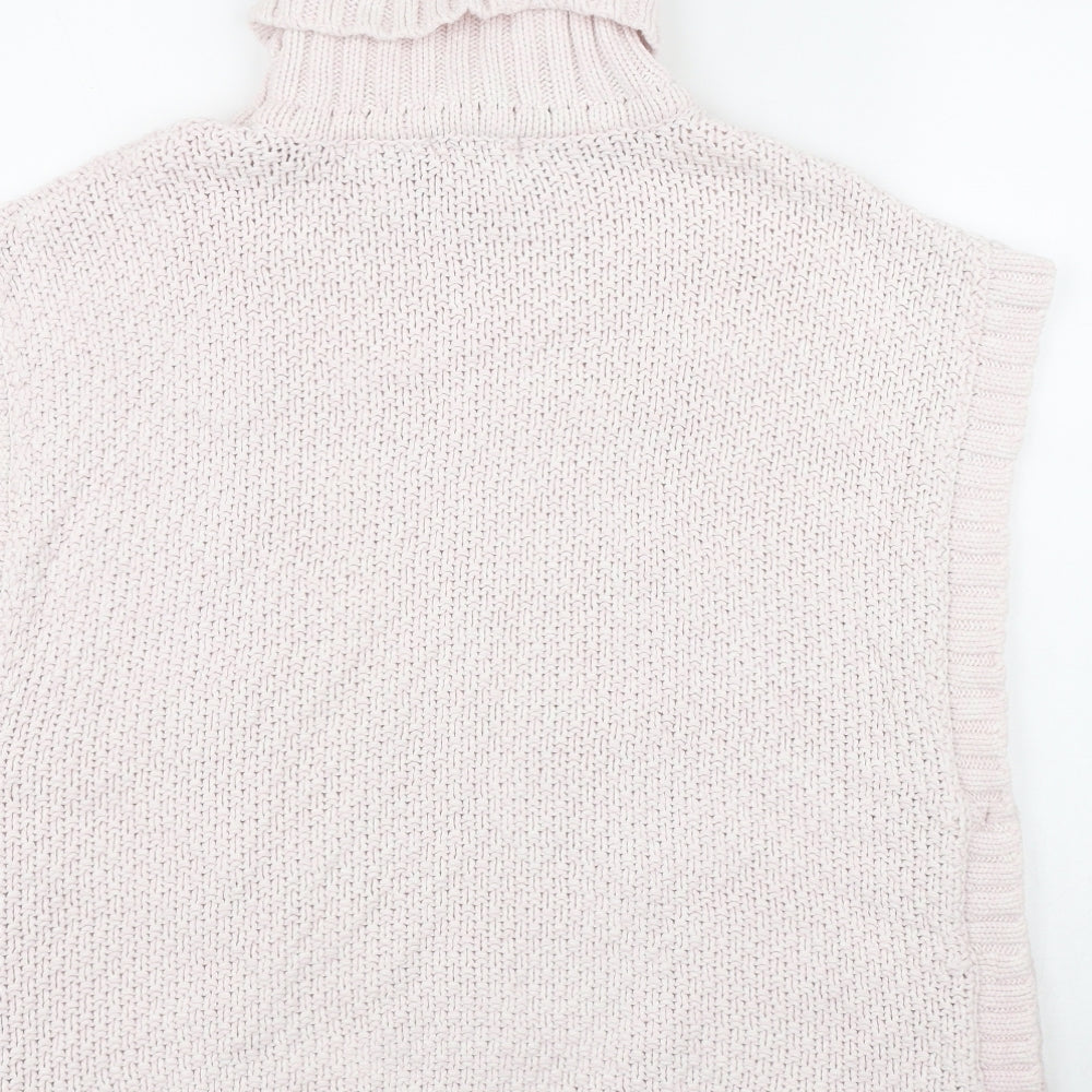 Lulurain Girls Pink Roll Neck Polyester Vest Jumper Size 9-10 Years Button
