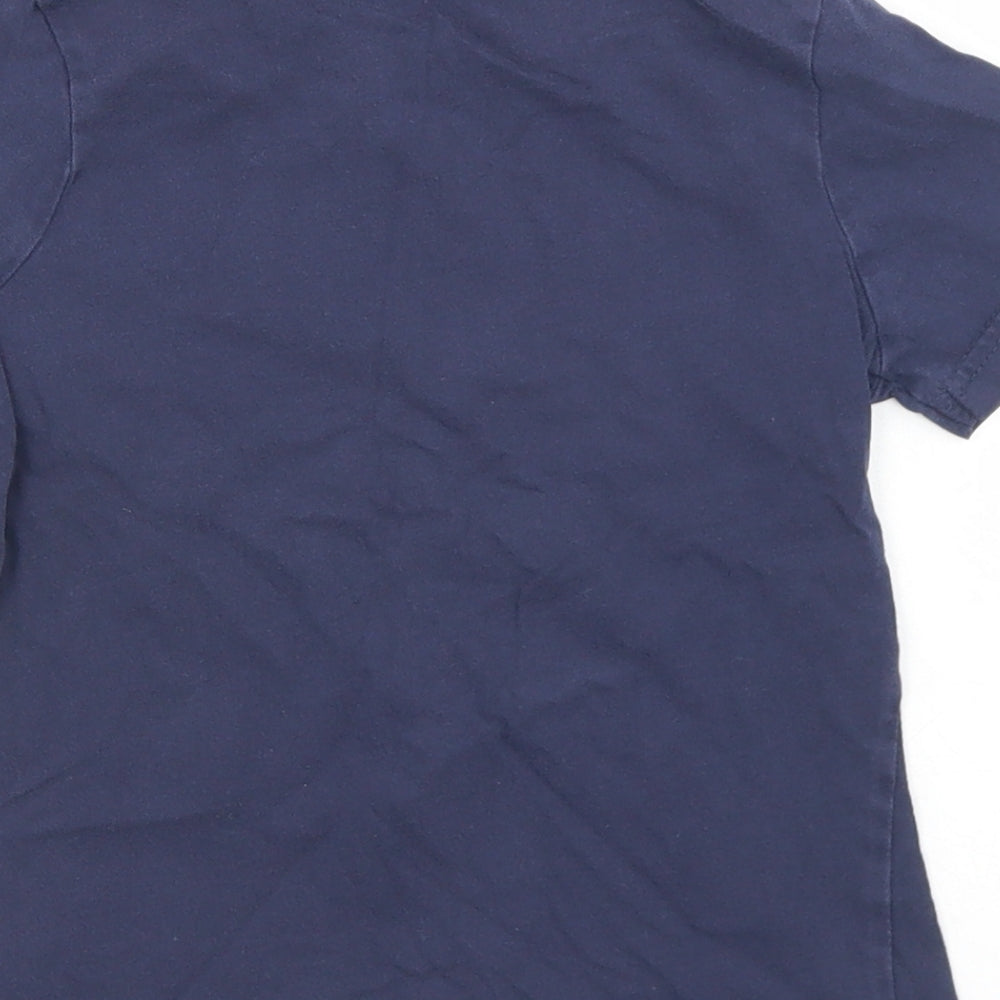 George Boys Blue Cotton Basic T-Shirt Size 3-4 Years Crew Neck - diplodocus