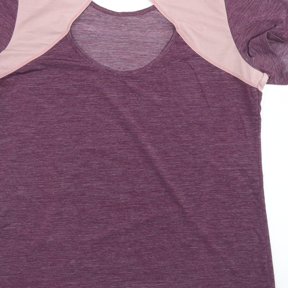 Dunnes Stores Womens Purple Nylon Basic T-Shirt Size S Round Neck
