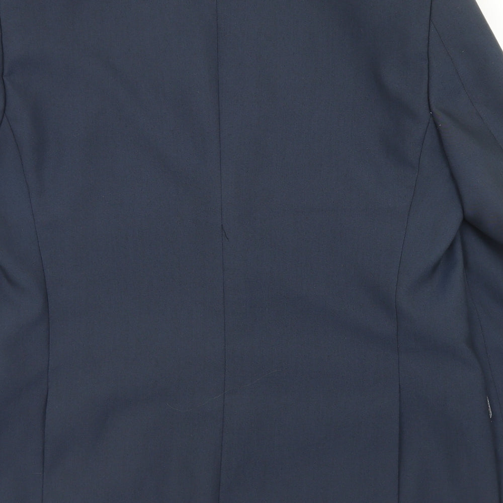 Preworn Mens Blue Polyester Jacket Blazer Size 40