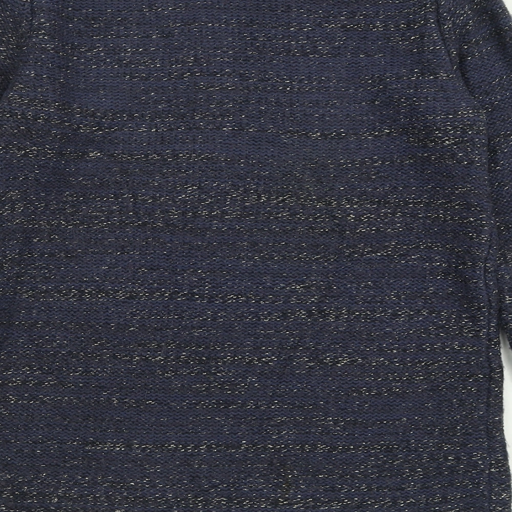 Gap Womens Blue V-Neck Cotton Pullover Jumper Size S