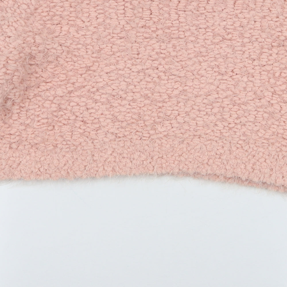 F&F Womens Pink Round Neck Polyester Pullover Jumper Size 14
