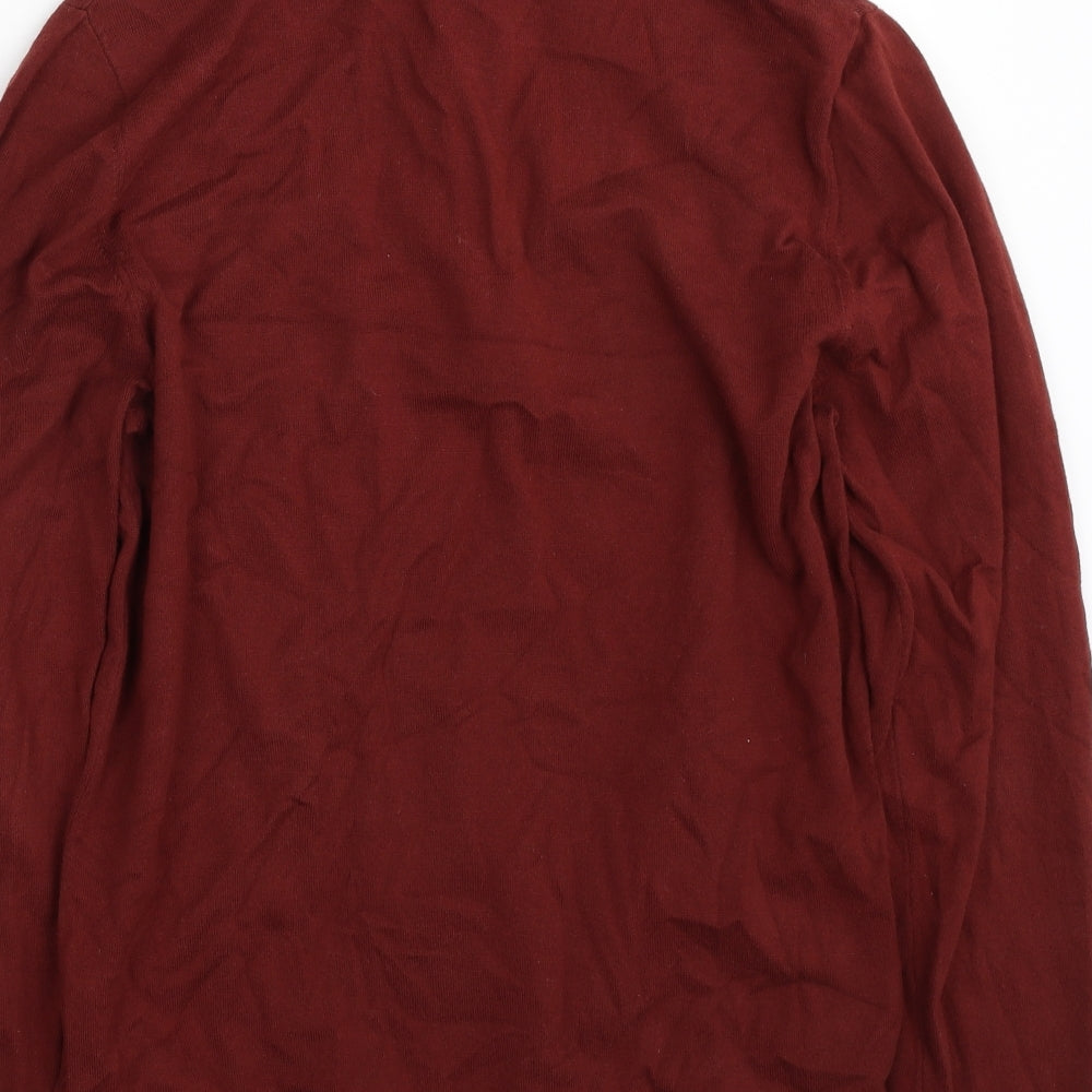 NEXT Mens Brown Collared Cotton Pullover Jumper Size M