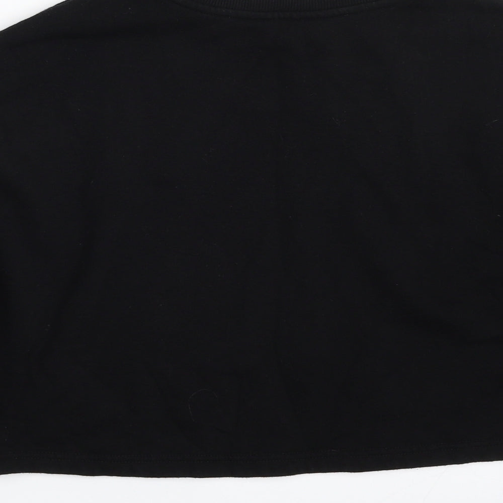 New Look Girls Black Cotton Pullover Sweatshirt Size 12-13 Years Pullover - Cropped