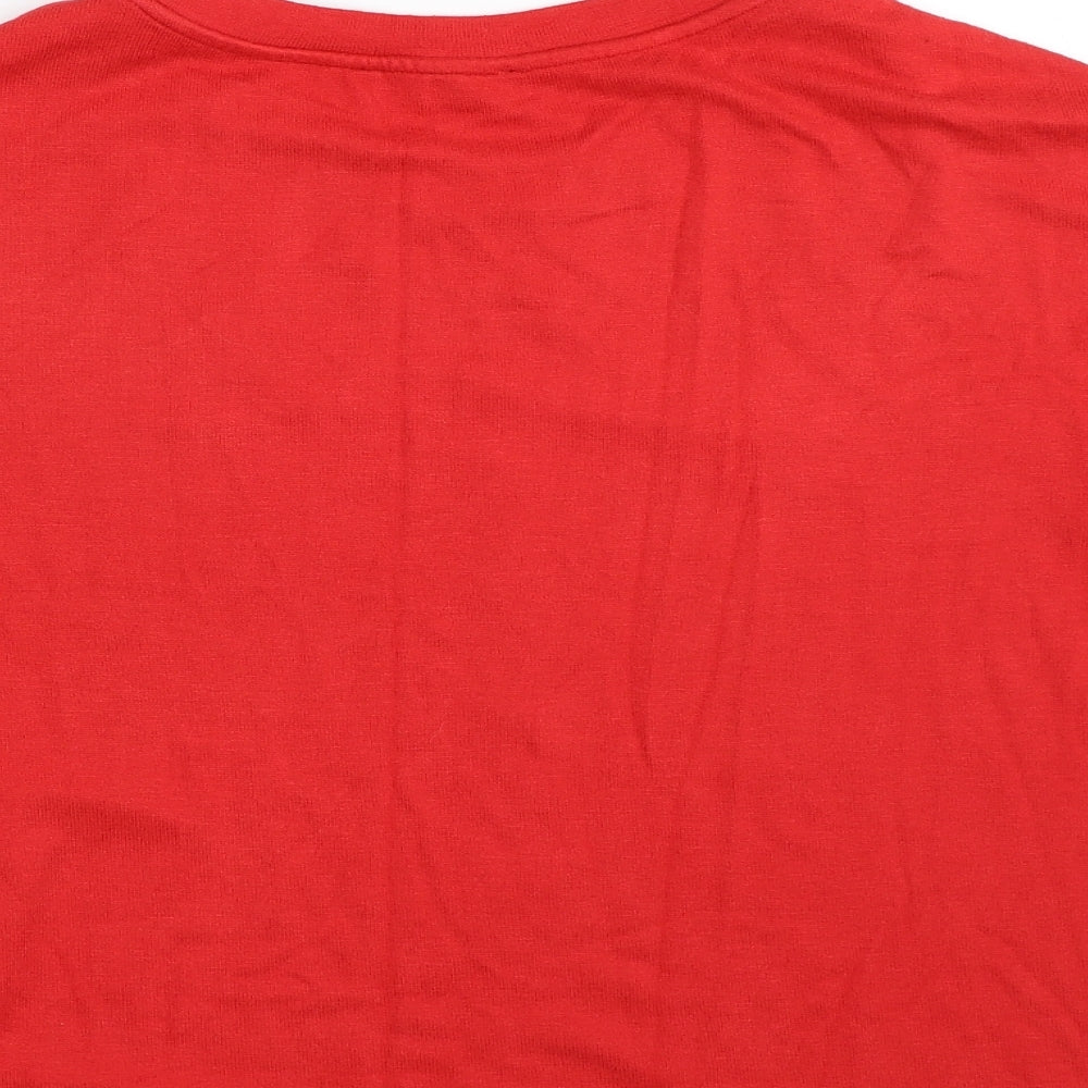 Marks & Spencer Womens Red Crew Neck Viscose Pullover Jumper Size XS
