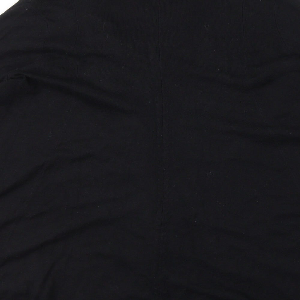 Marks and Spencer Womens Black Viscose Basic T-Shirt Size 12 V-Neck