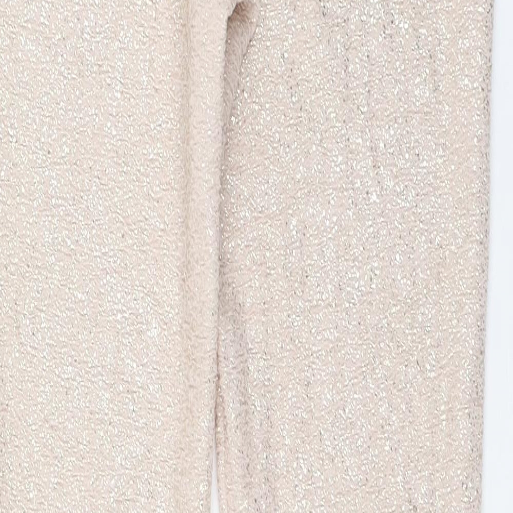 ASOS Womens Beige Polyester Capri Leggings Size 8 L31 in - Gold detail