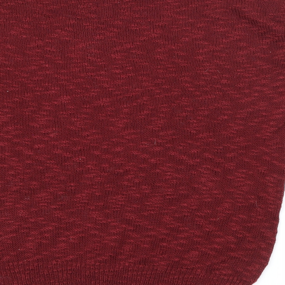 Glamerous Womens Red Boat Neck Acrylic Pullover Jumper Size S
