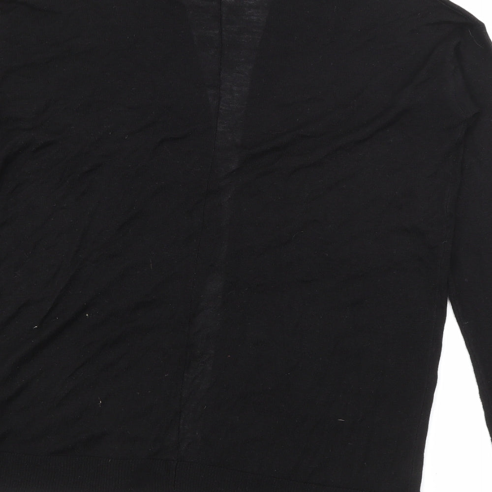 H&M Womens Black V-Neck Acrylic Cardigan Jumper Size XS