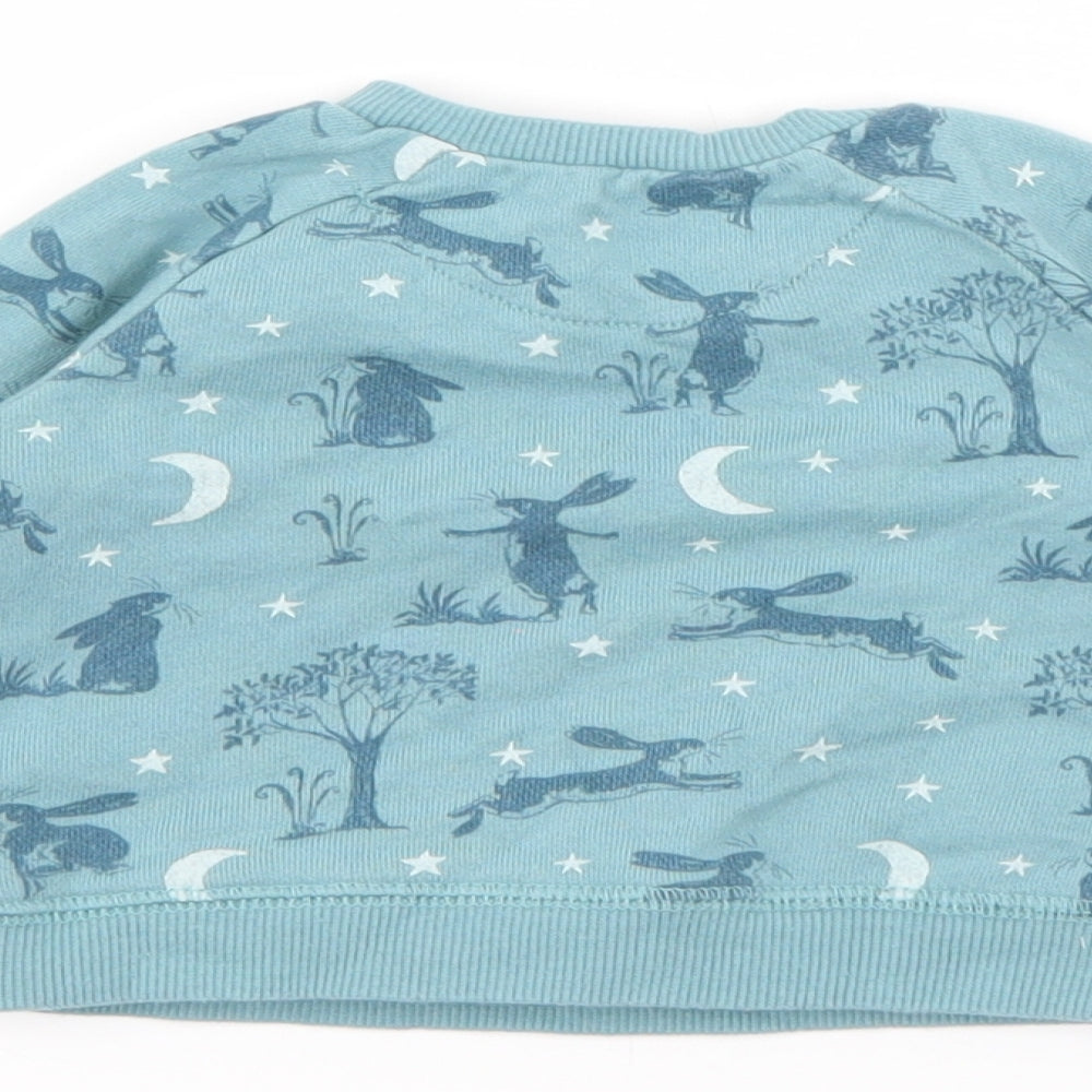 TU Baby Blue Geometric Cotton Pullover Jumper Size 0-3 Months Snap