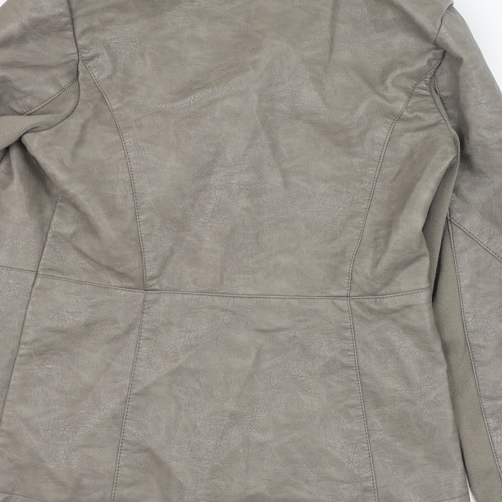 New Look Womens Grey Jacket Size 10 Zip