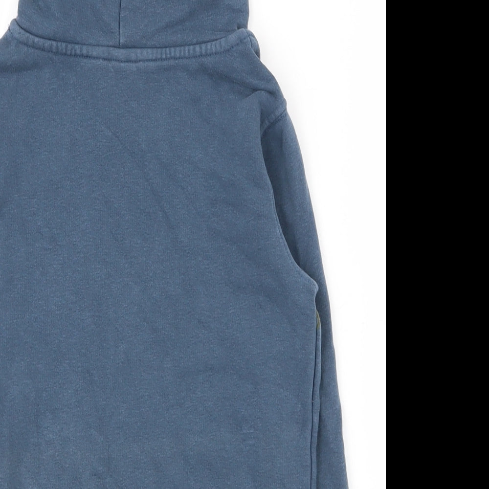 Zara Boys Blue Argyle/Diamond Cotton Pullover Hoodie Size 4-5 Years Pullover
