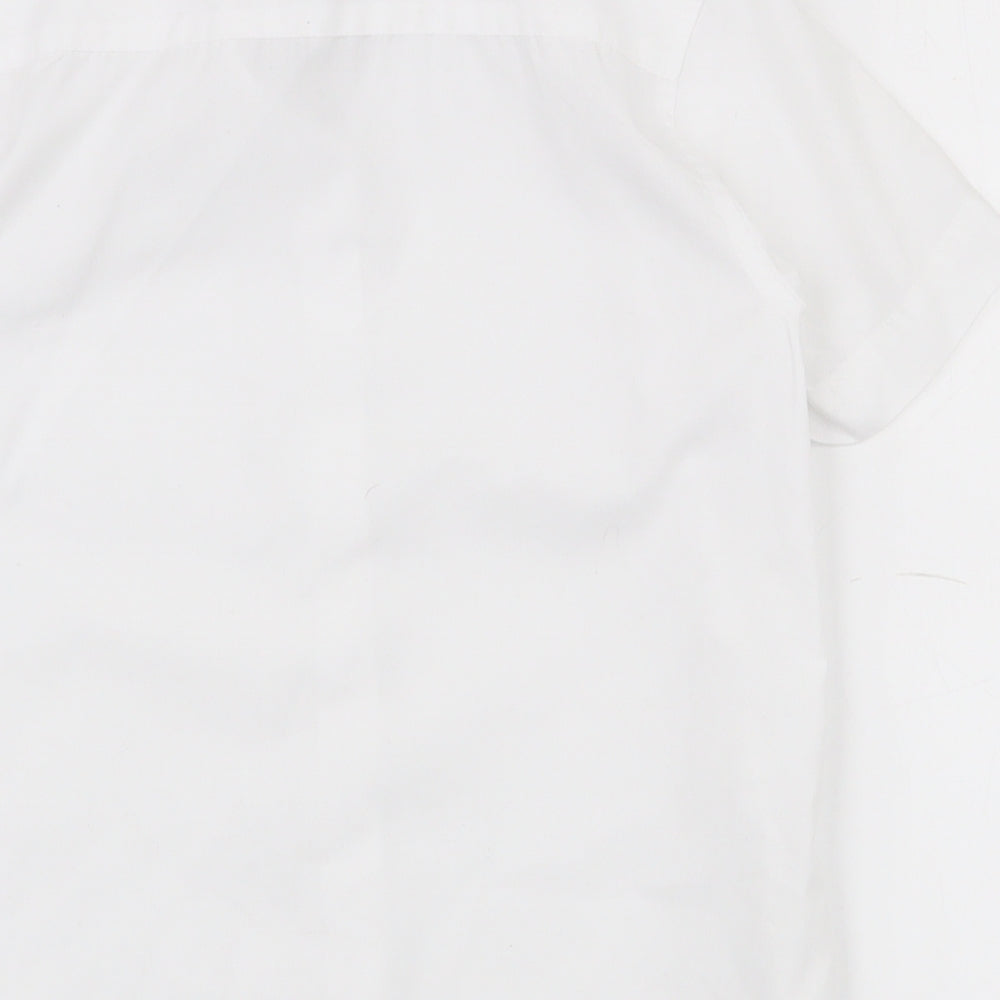 Dunnes Stores Girls White Polyester Basic Button-Up Size 5-6 Years Collared Button - School wear