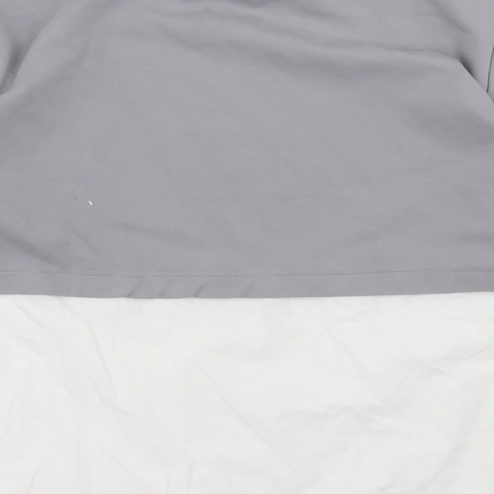 Gallery Womens Grey Viscose Basic Blouse Size M Round Neck