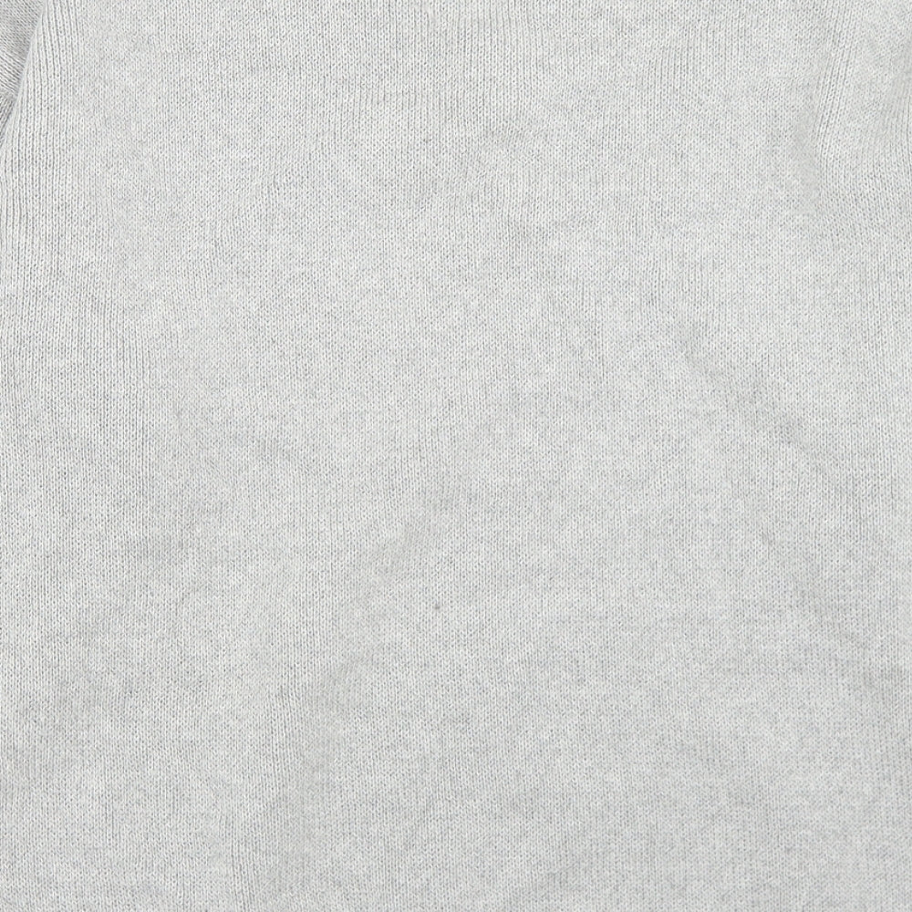 Carson Mens Grey V-Neck Cotton Pullover Jumper Size L