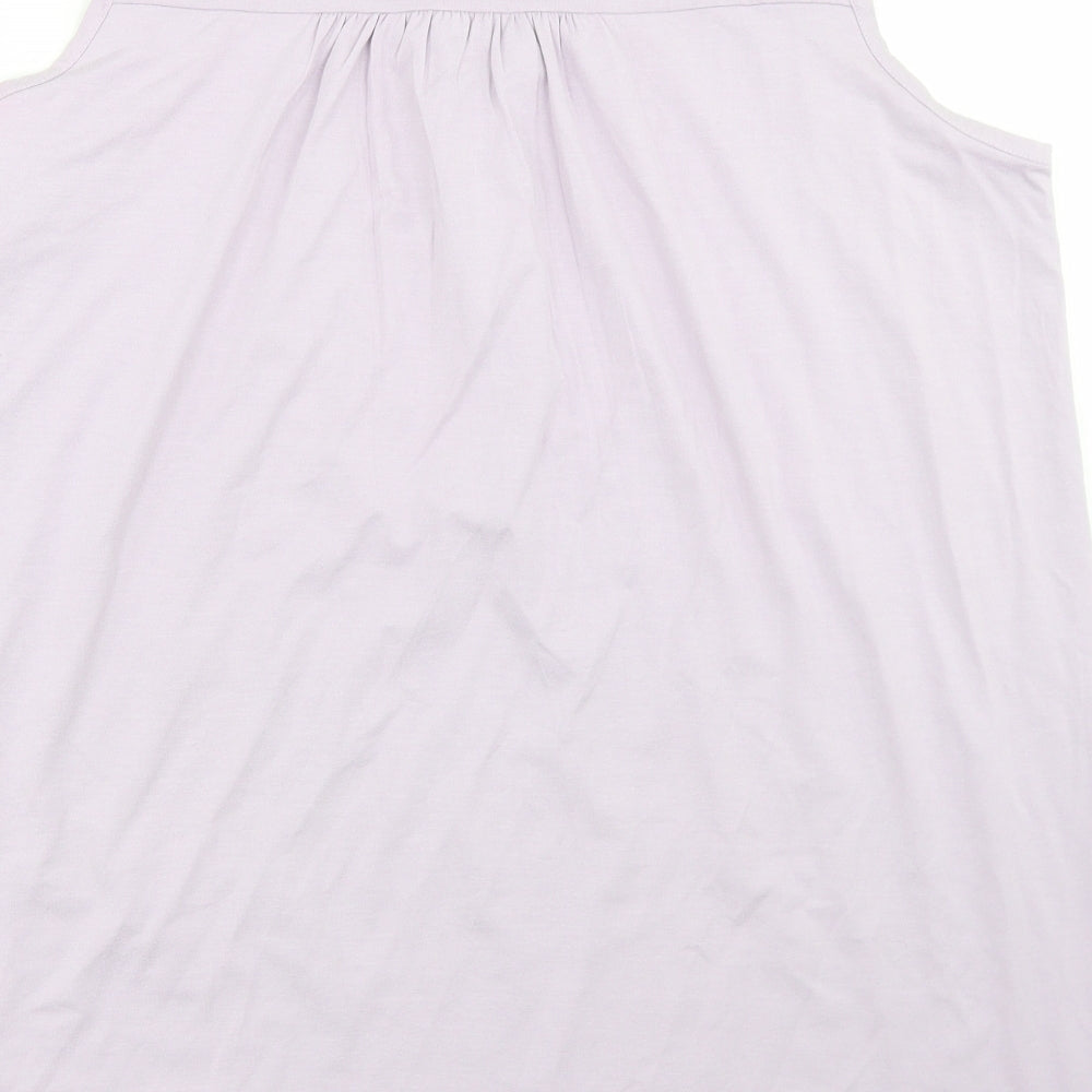 Zhenzi Womens Purple Viscose Basic Tank Size M Round Neck