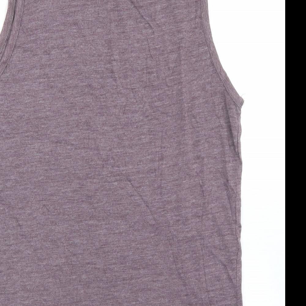 New Look Womens Purple Polyester Basic Tank Size 12 Round Neck