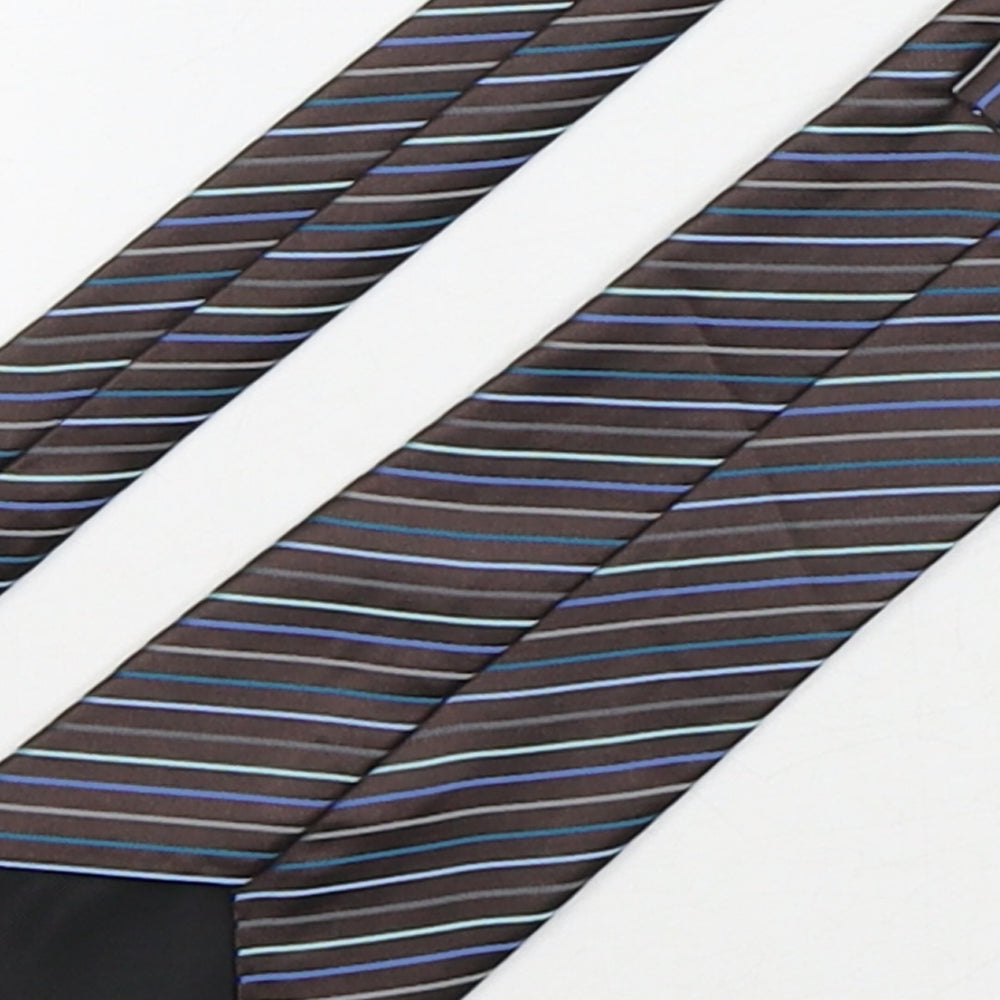 Marks & Spencer Mens Multicoloured Striped Polyester Pointed Tie One Size