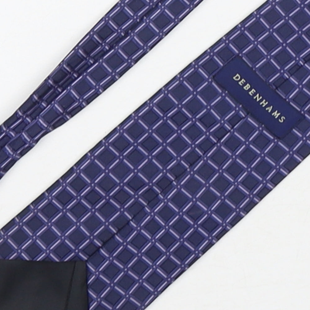 Debenhams Mens Purple Plaids & Checks Polyester Pointed Tie One Size